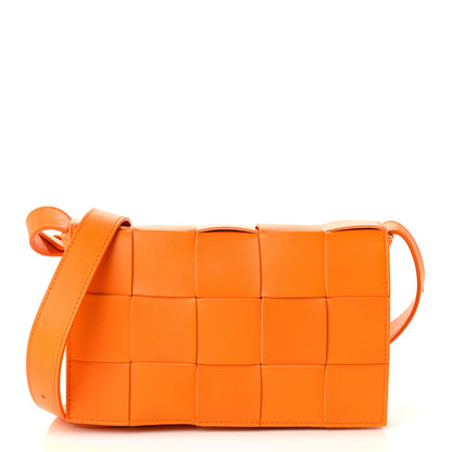 Bottega Veneta Lambskin Maxi Intrecciato Cassette Crossbody Bag Tangerine 1 of 11