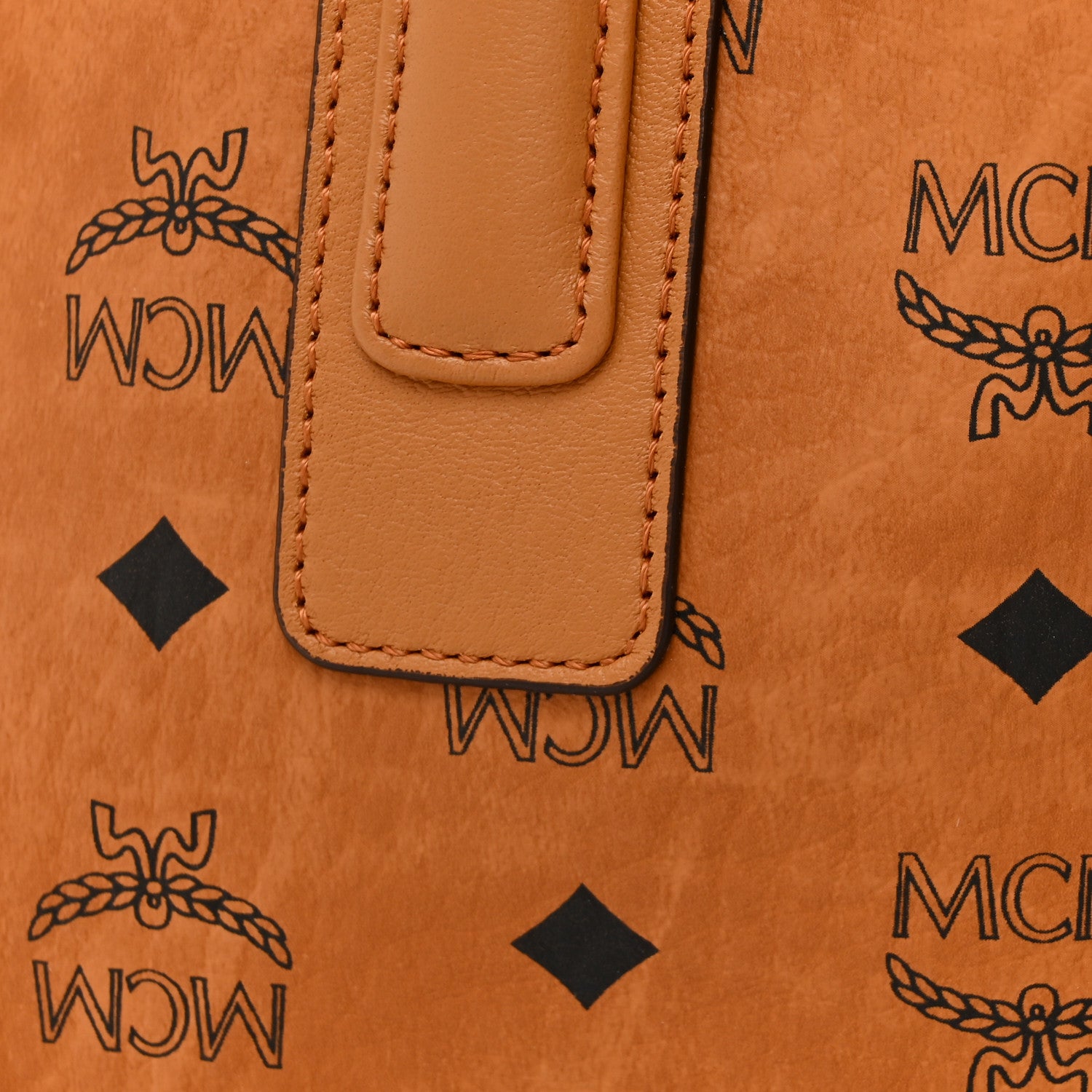 MCM Visetos Medium Liz Reversible Shopper Tote Cognac 14 of 18