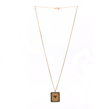 Hermes Gold Plated Swift As De Coeur Necklace Etoupe 3 of 7