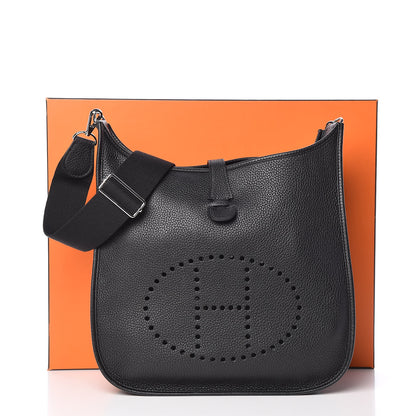 Hermes Taurillon Clemence Evelyne III GM Black 10 of 10