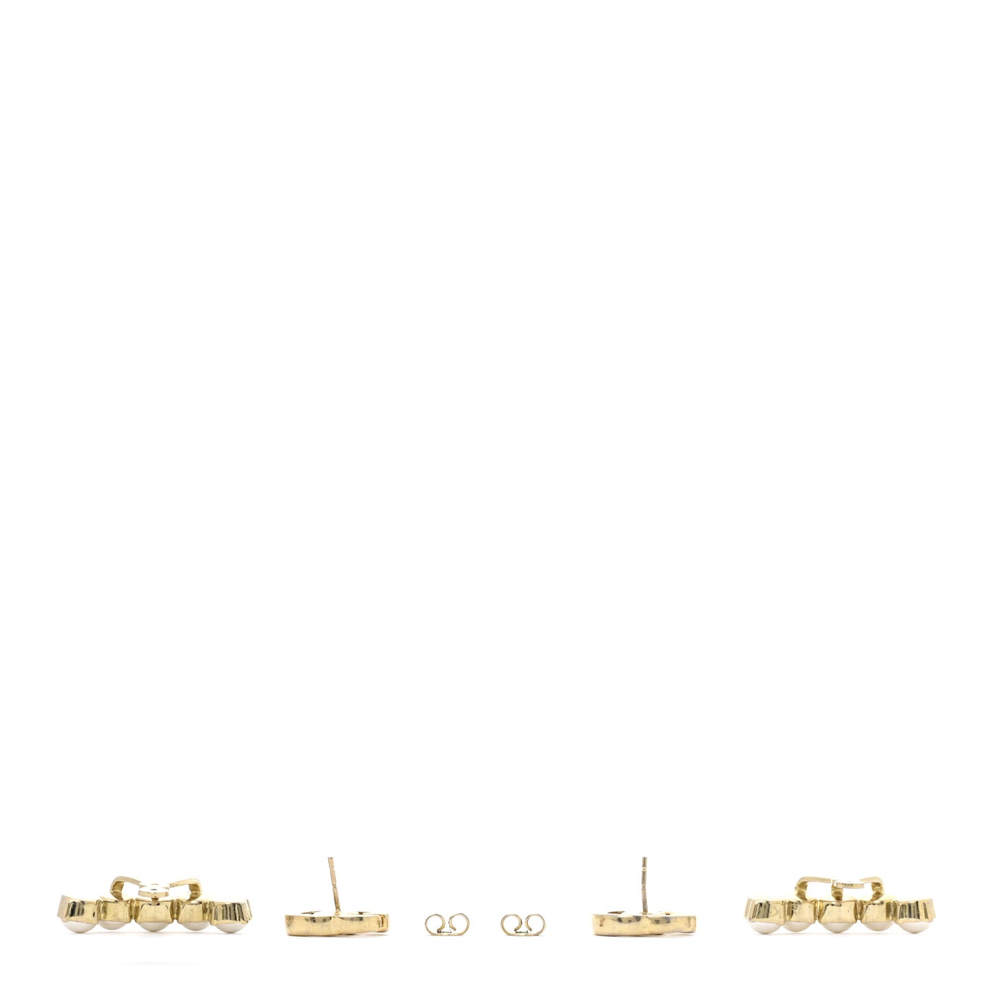 Metal Pearl Double G Drop Earrings Gold