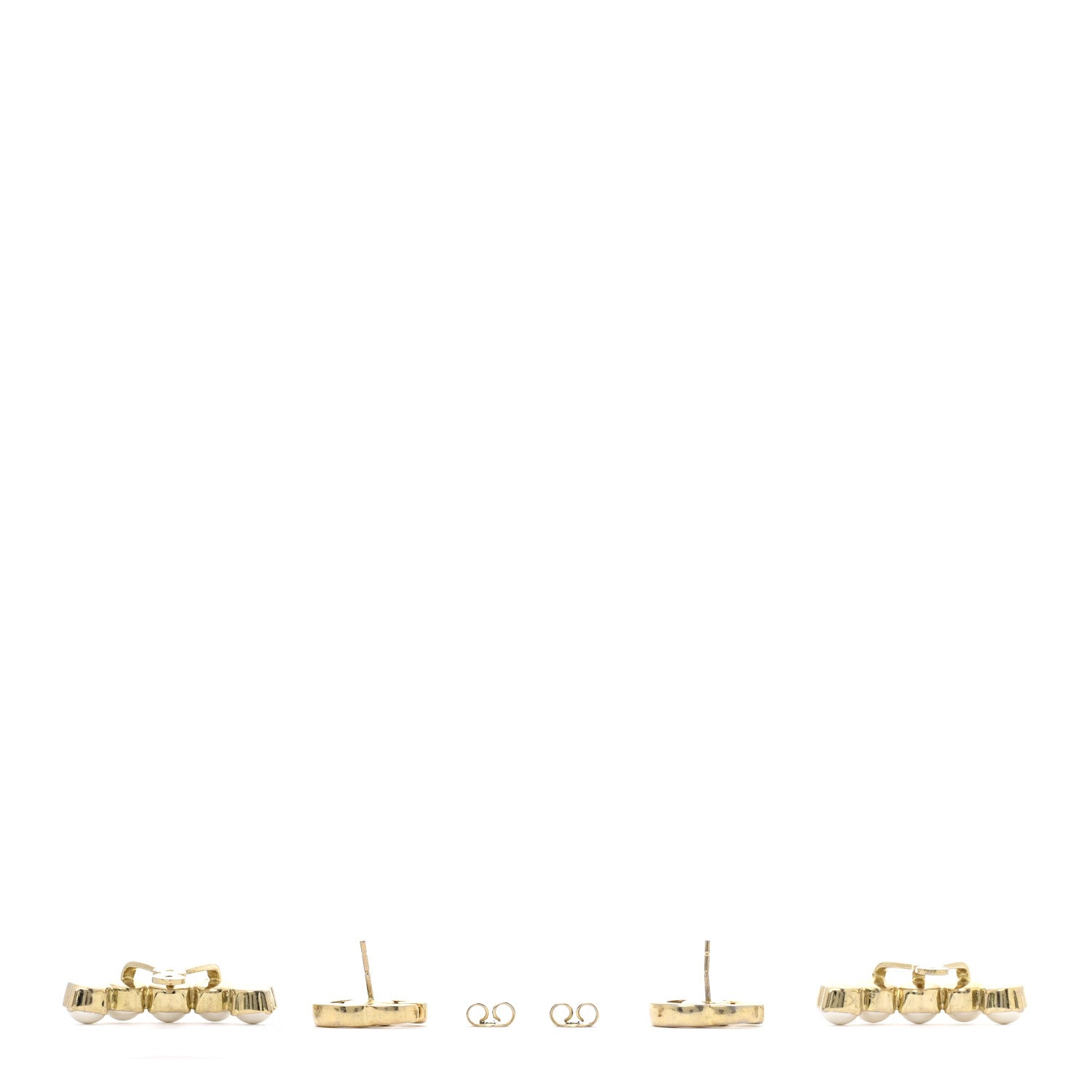 Gucci Metal Pearl Double G Drop Earrings Gold 3 of 6