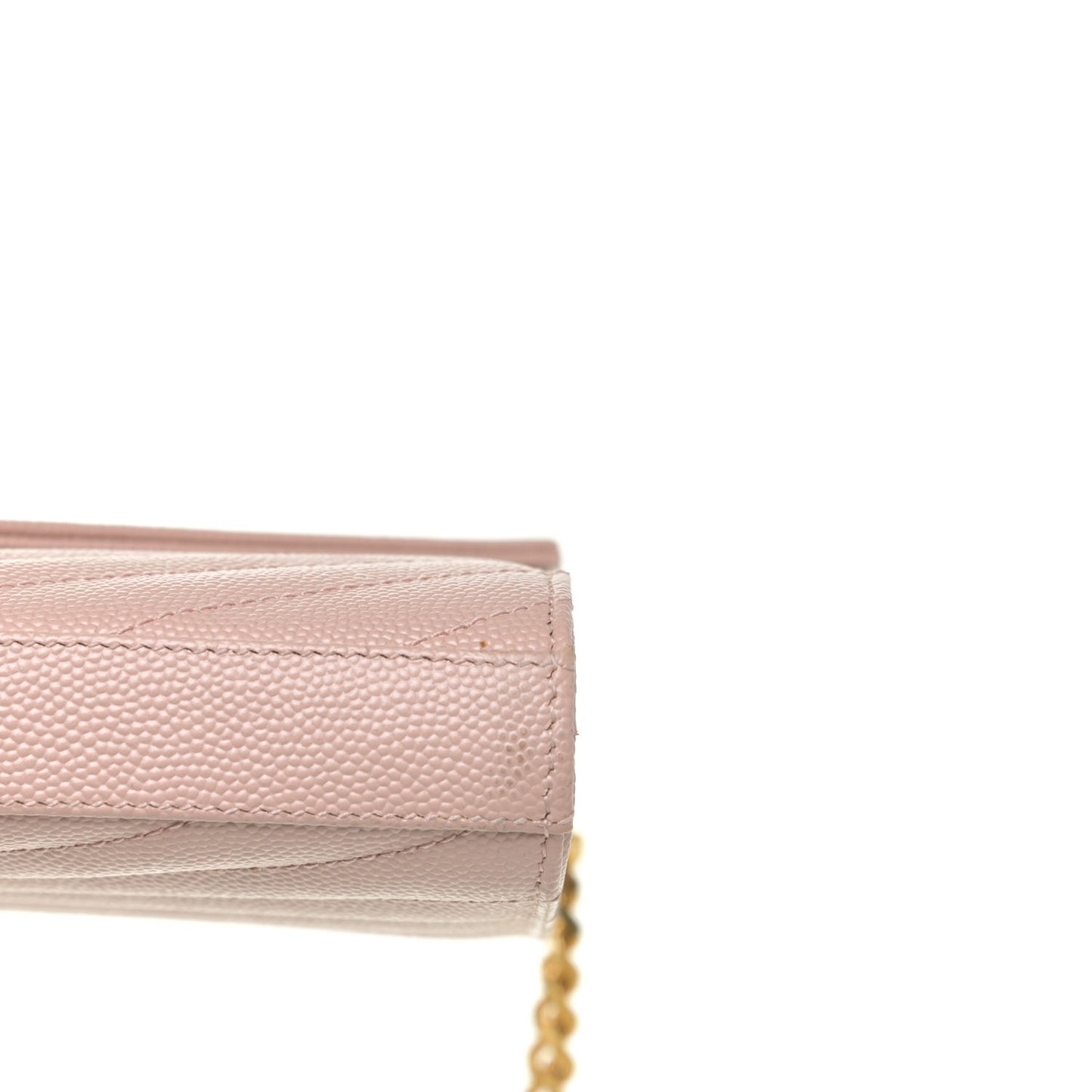 Grain De Poudre Matelasse Chevron Monogram Chain Wallet Pale Blush