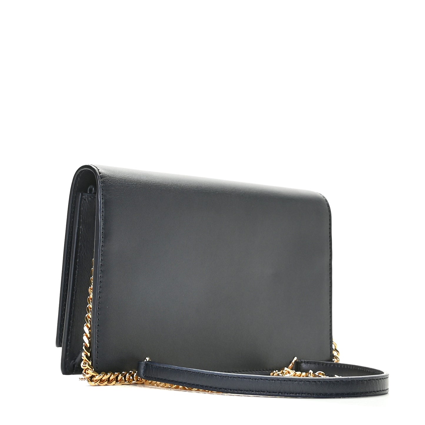 Smooth Calfskin Classic Monogram Kate Tassel Chain Wallet Black