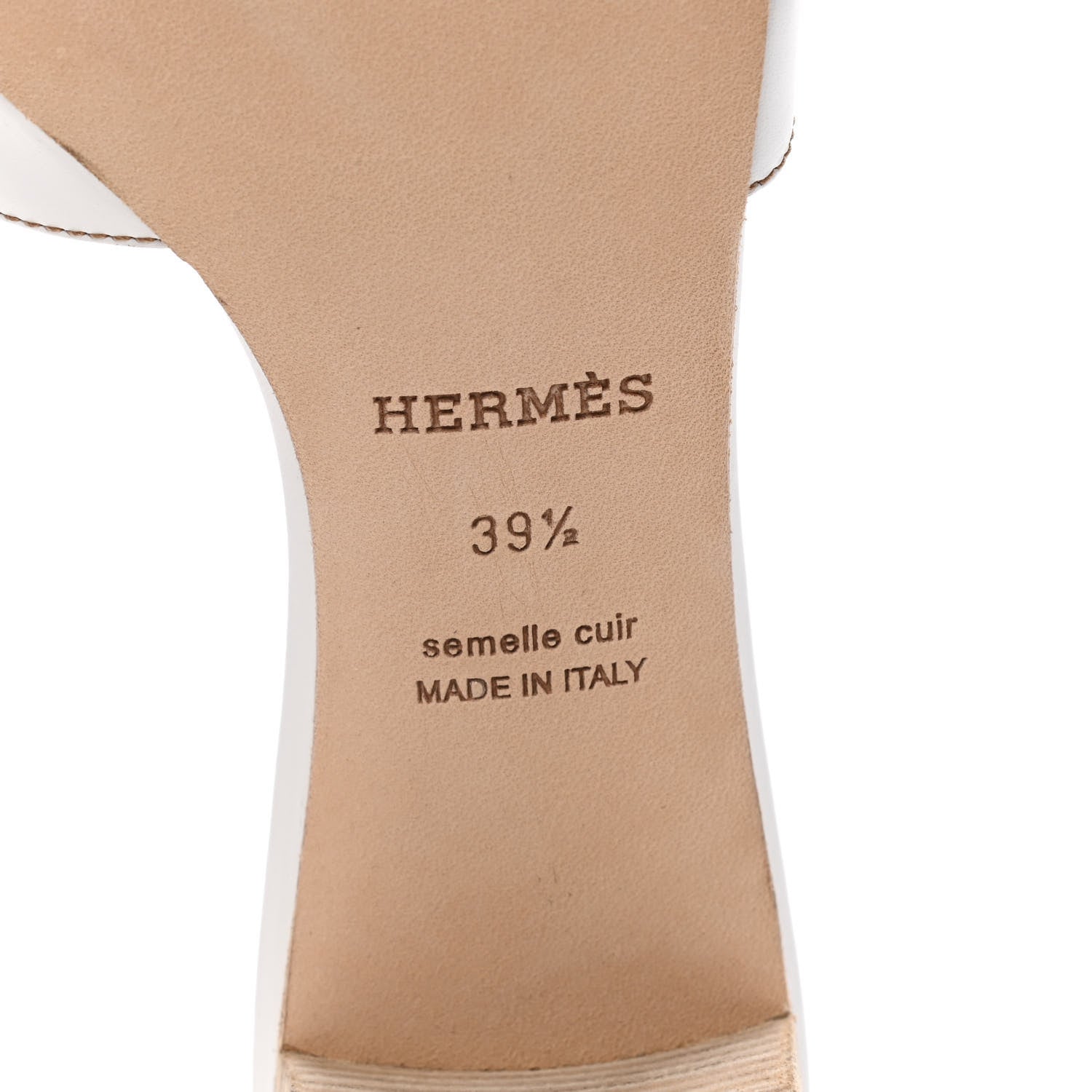 Hermes Calfskin Oasis Sandals 39.5 White 7 of 14