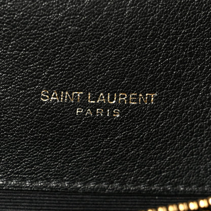 Saint Laurent Sheepskin Matelasse Chevron Monogram Large College Satchel Black 6 of 11
