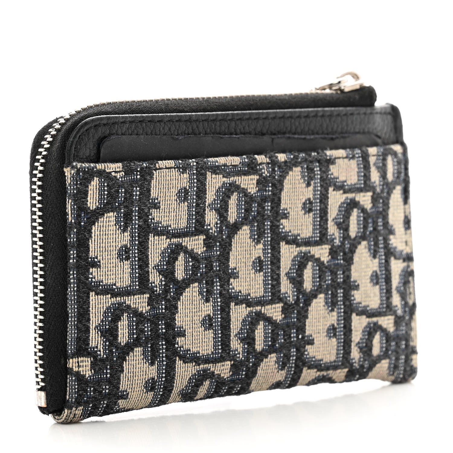 Christian Dior Oblique Zipped Card Holder Navy Blue 3 of 8