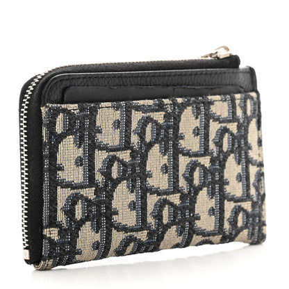 Christian Dior Oblique Zipped Card Holder Navy Blue 3 of 8