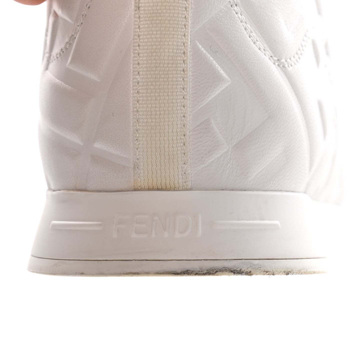 Nappa Macro FF Embossed Womens High Top Sneakers 40 White Ice