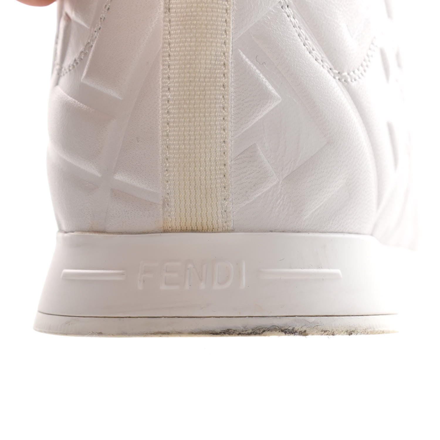 Fendi Nappa Macro FF Embossed Womens High Top Sneakers 40 White Ice 15 of 15
