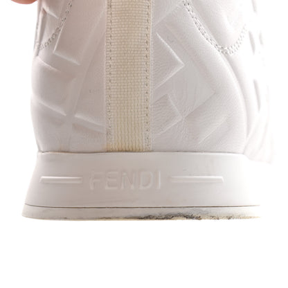 Fendi Nappa Macro FF Embossed Womens High Top Sneakers 40 White Ice 15 of 15