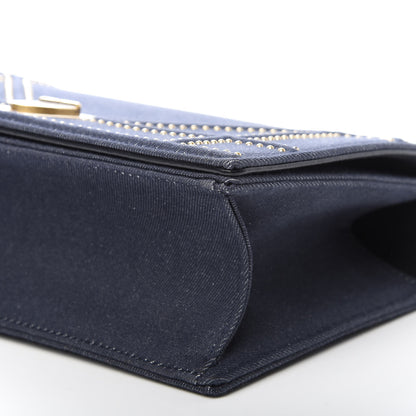 Christian Dior Denim Studded Medium Diorama Flap Bag Blue 6 of 9