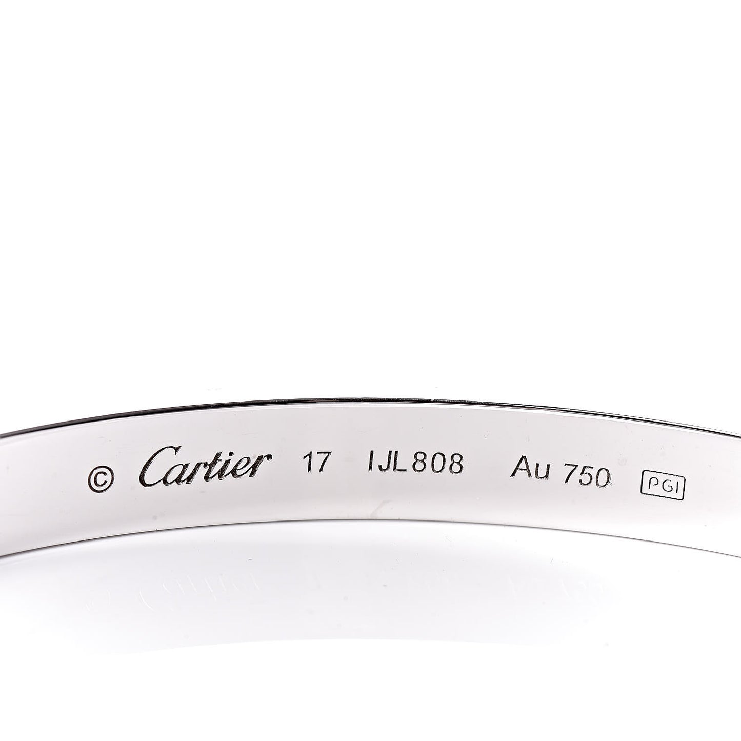 18K White Gold LOVE Bracelet 17