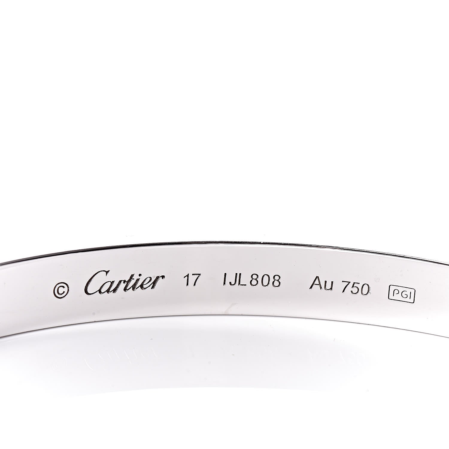 Cartier 18K White Gold LOVE Bracelet 17 4 of 6