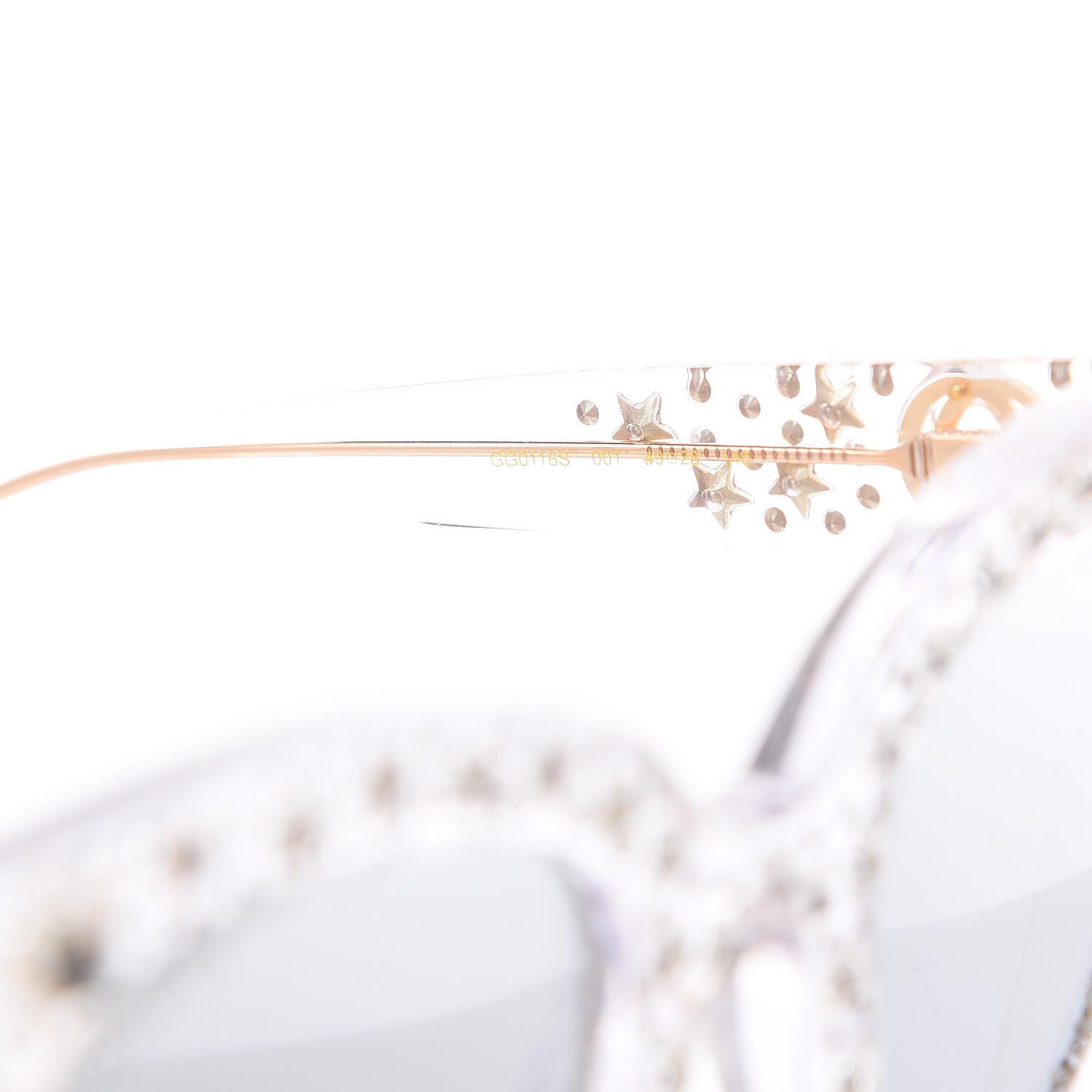 Gucci Acetate Crystal Oversize Mirrored Star Sunglasses GG0116S 6 of 7