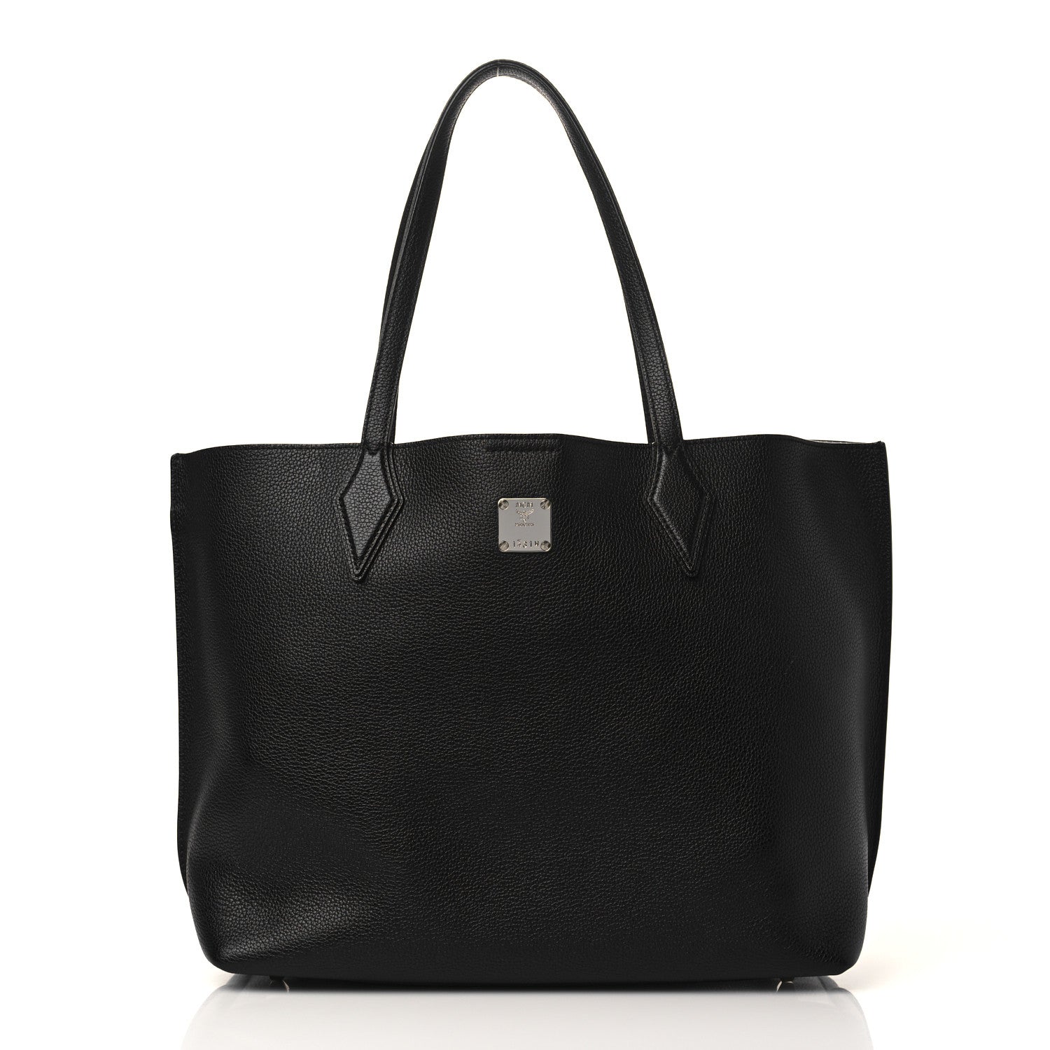 MCM Grained Calfskin Medium Yris Shopper Tote Black 3 of 9