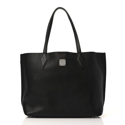 MCM Grained Calfskin Medium Yris Shopper Tote Black 3 of 9
