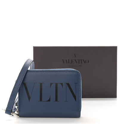 Valentino Garavani Calfskin VLTN Print Wallet Crossbody Bag Navy 7 of 7