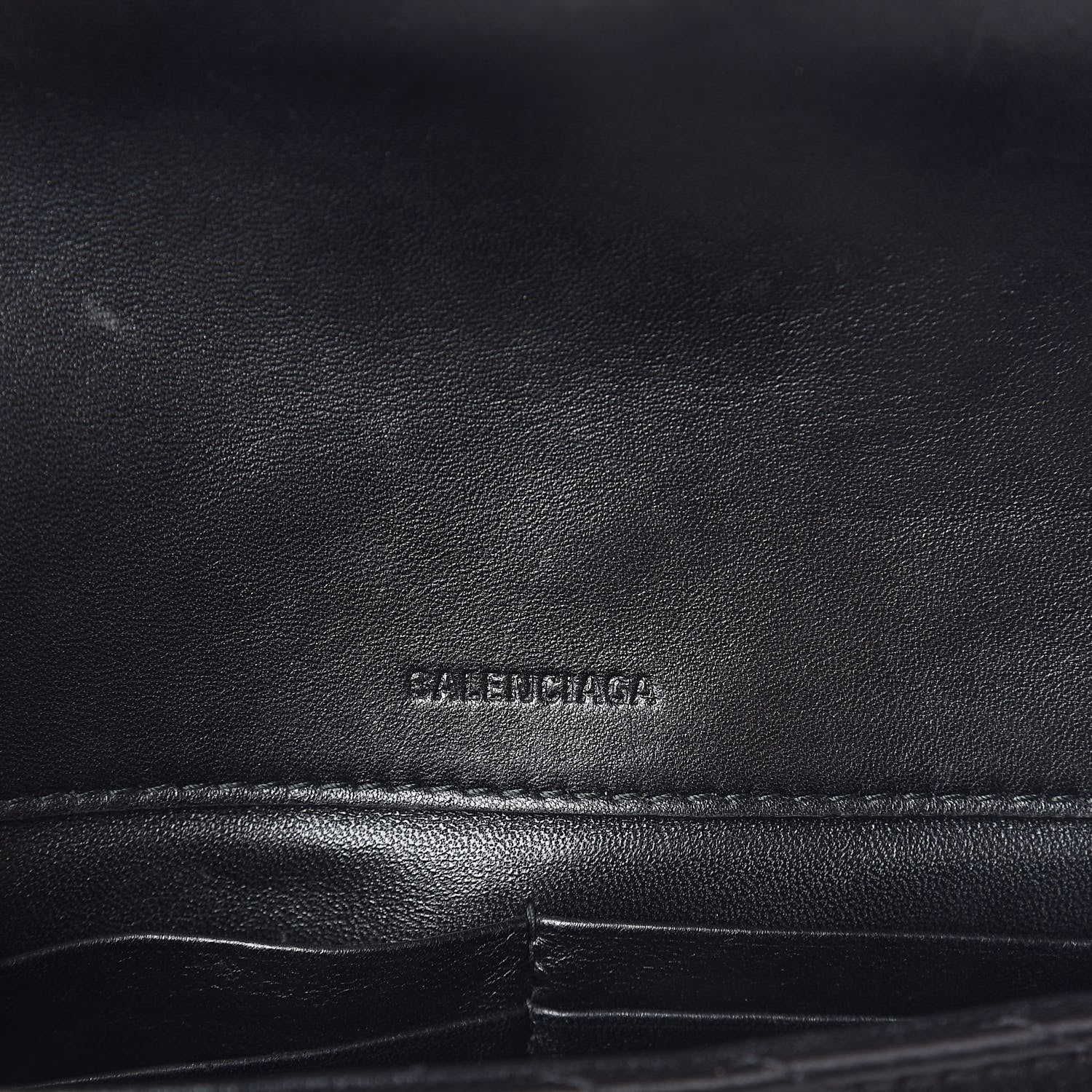 Balenciaga Satin Jacquard Logo Matelasse BB Chain Wallet Black 6 of 9