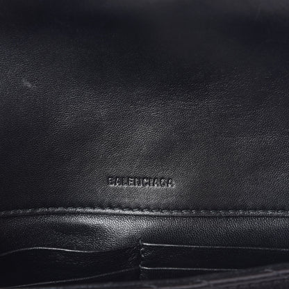 Balenciaga Satin Jacquard Logo Matelasse BB Chain Wallet Black 6 of 9