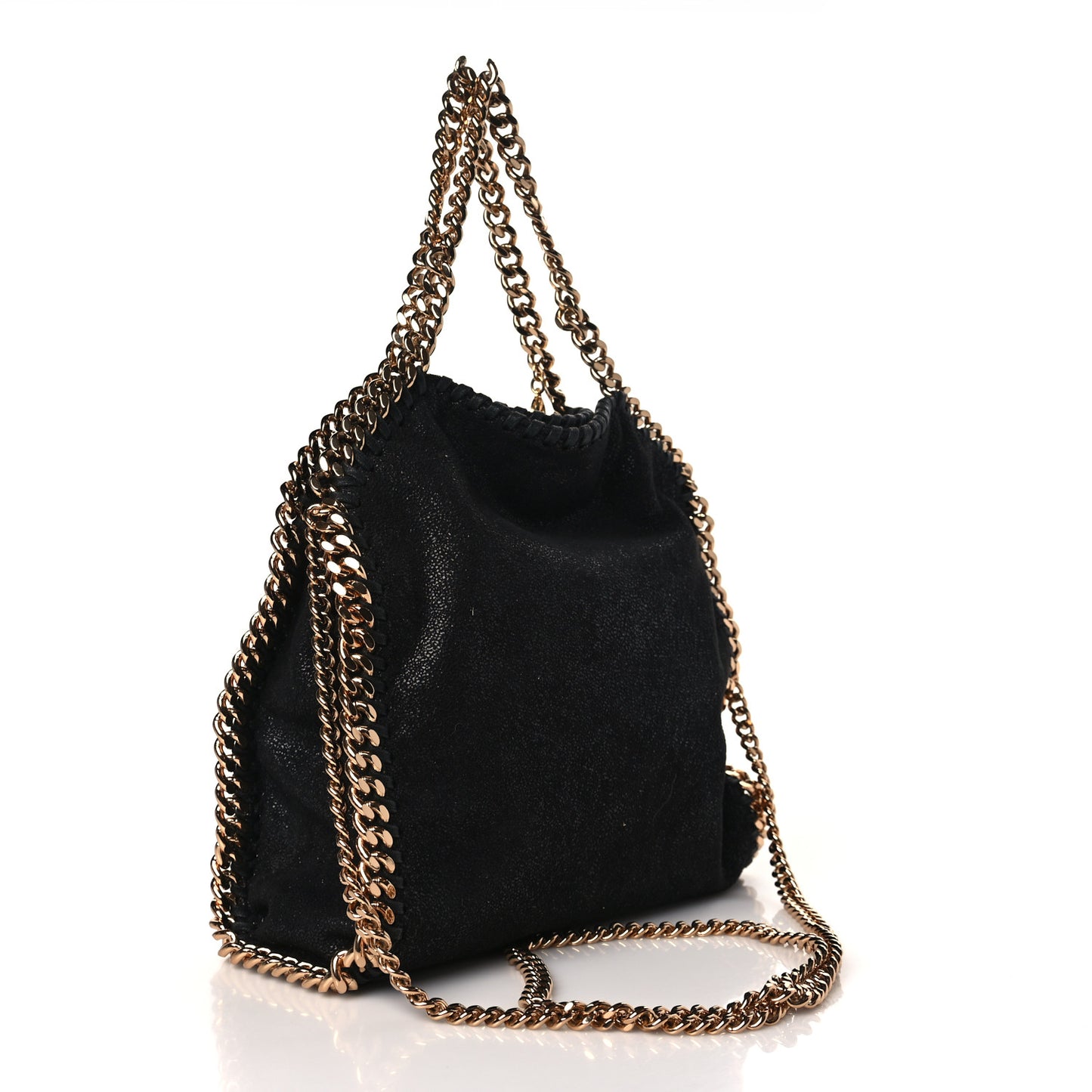 Shaggy Deer Mini Falabella Fold Over Tote Black