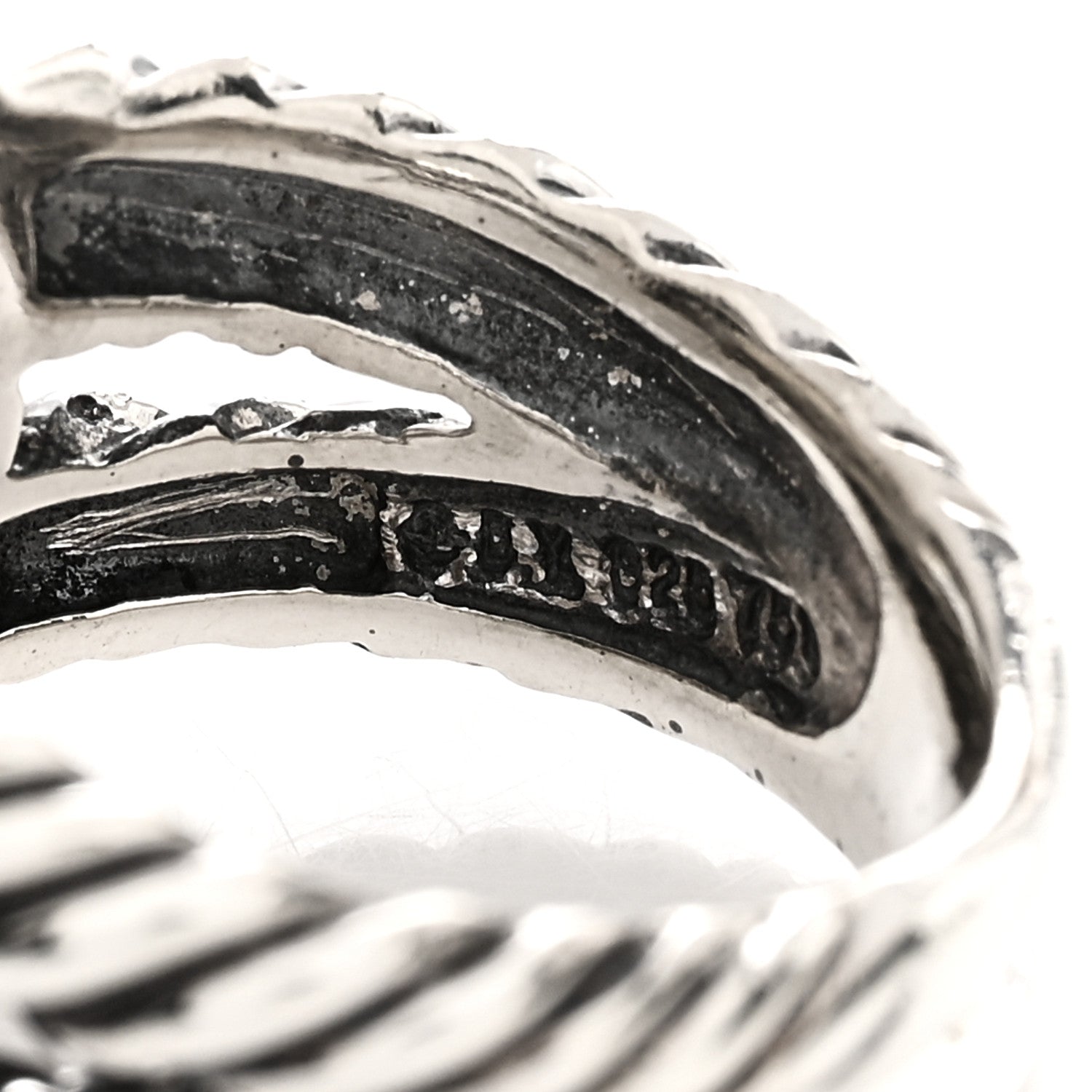 David Yurman Sterling Silver 18K Yellow Gold Diamond Smoky Quartz 11mm Albion Ring 49 5 4 of 4