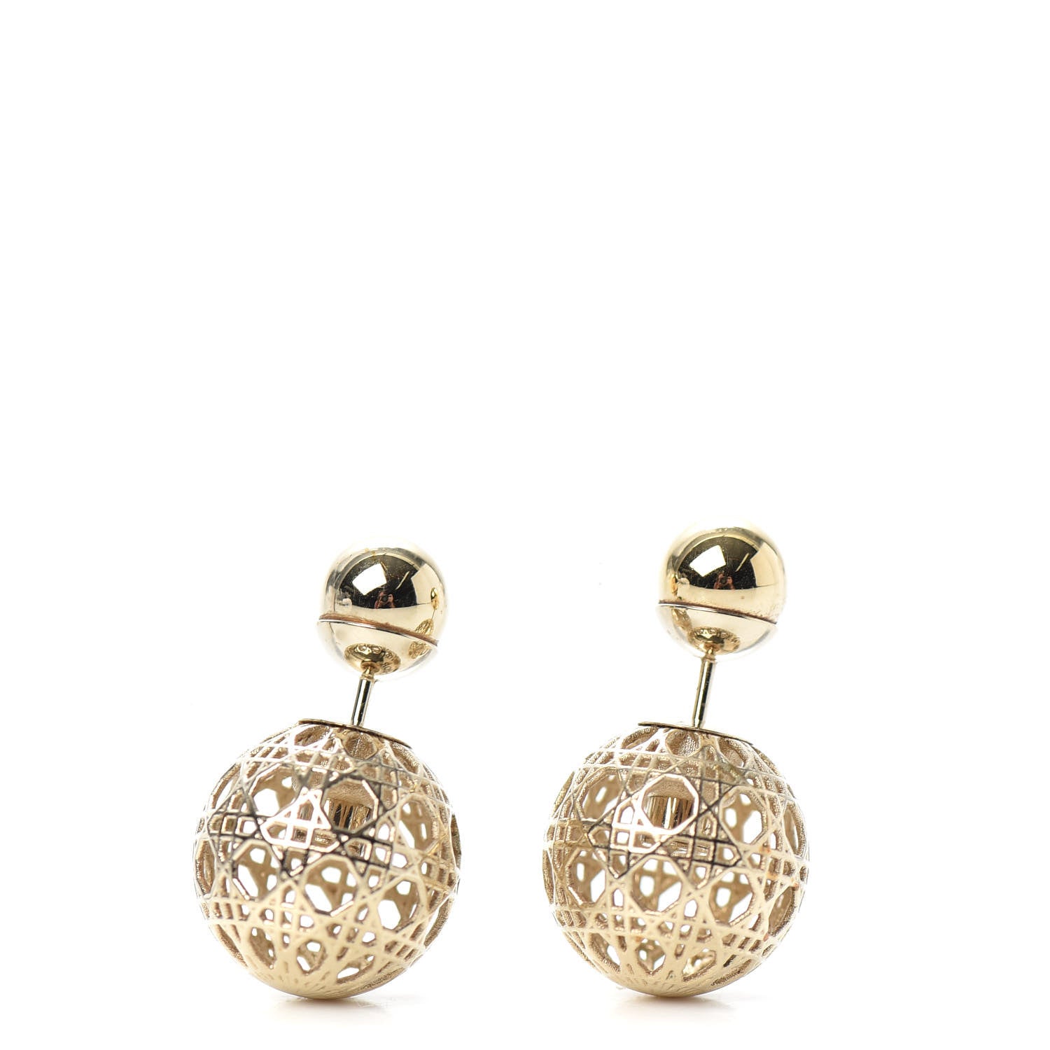 Christian Dior Cannage Mise En Dior Tribal Earrings Gold 1 of 4
