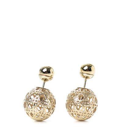 Christian Dior Cannage Mise En Dior Tribal Earrings Gold 1 of 4
