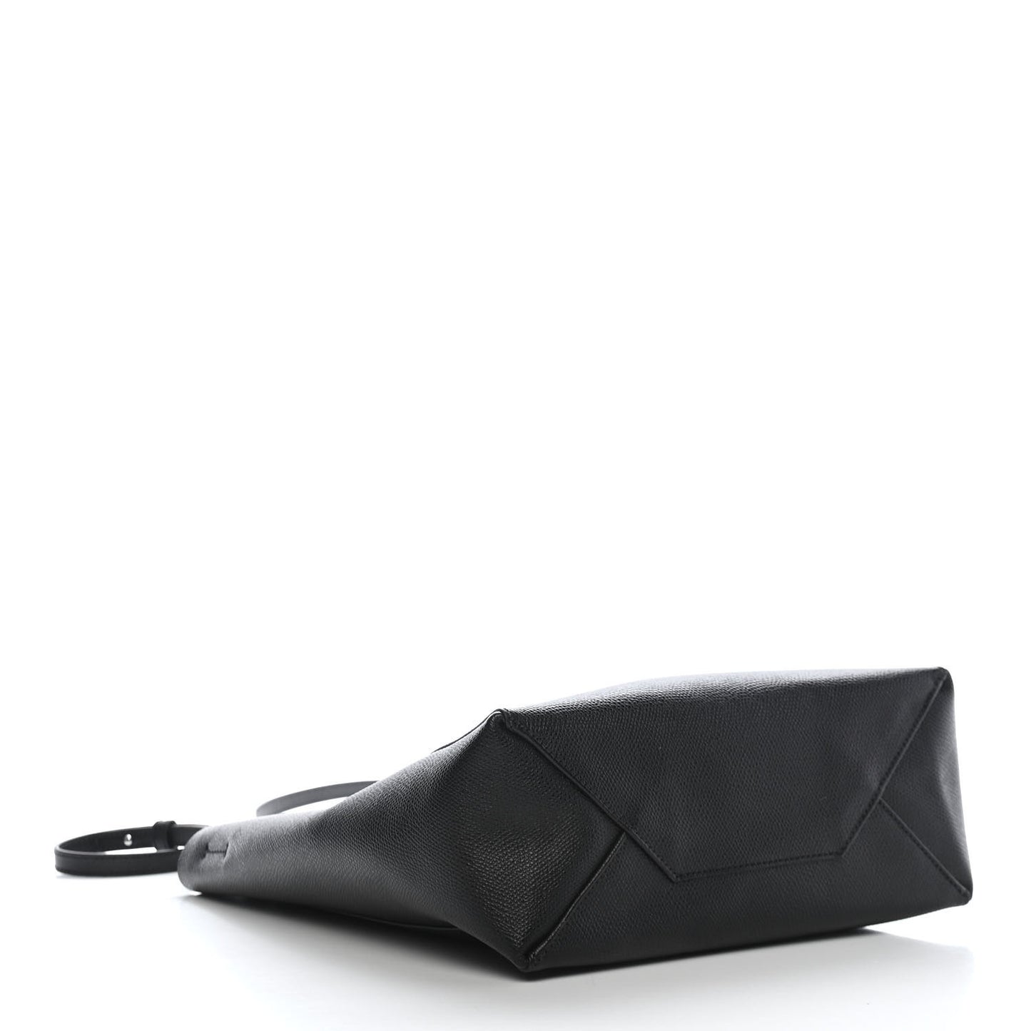 Grained Calfskin Small Vertical Cabas Black