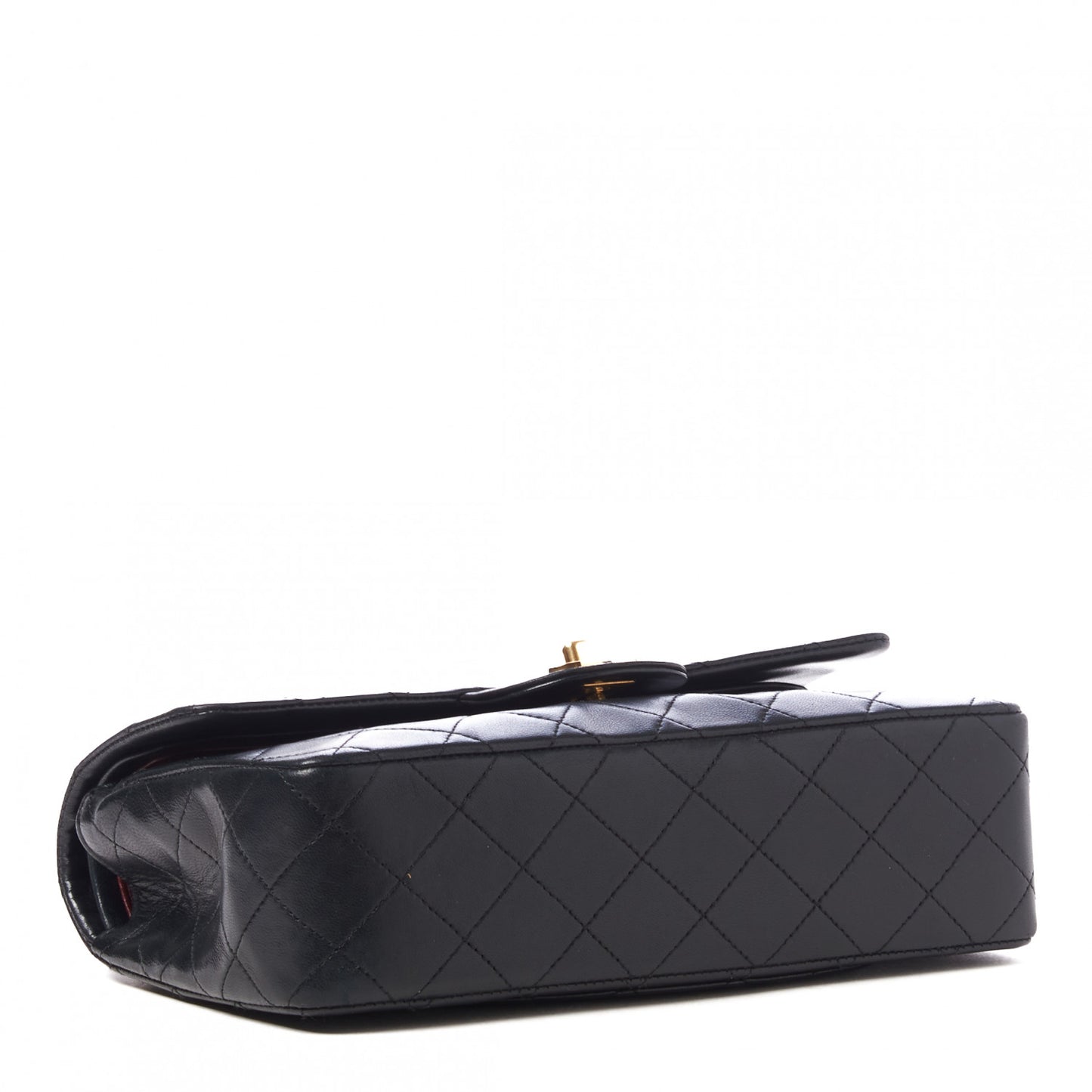 Lambskin Quilted Small Double Flap Black