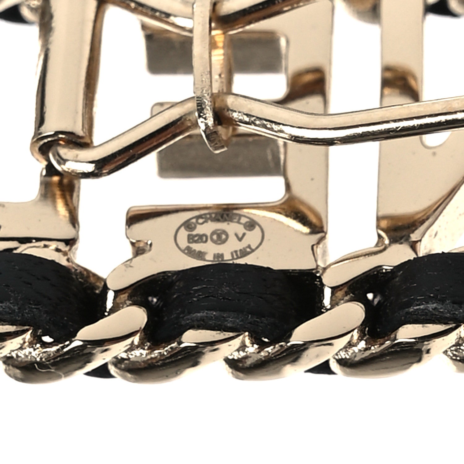 Chanel Metal Lambskin Vintage Allure Logo Hair Clip Black Gold 3 of 3