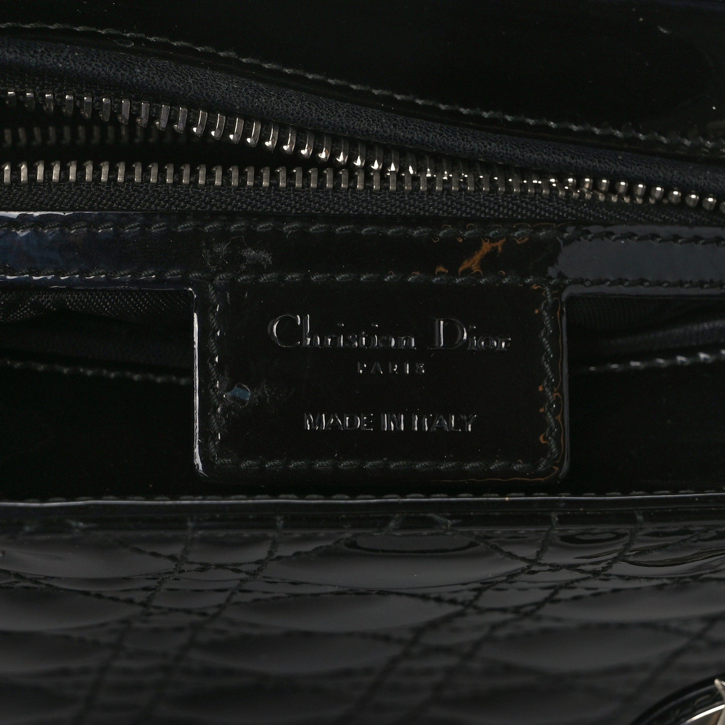 Patent Cannage Medium Lady Dior Black
