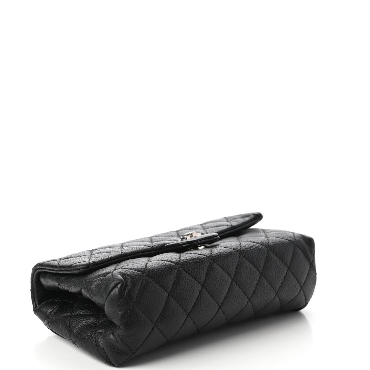 Grained Calfskin Quilted 2.55 Reissue Flap Belt Bag Clutch Black