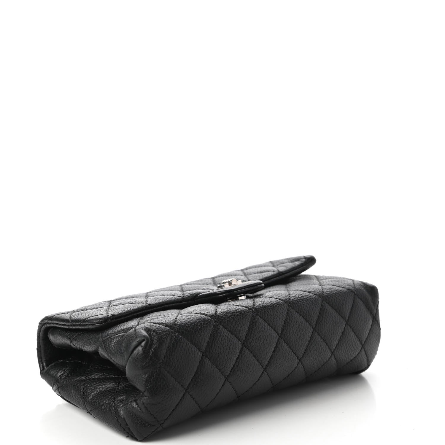 Chanel Grained Calfskin Quilted 2.55 Reissue Flap Belt Bag Clutch Black 4 of 11