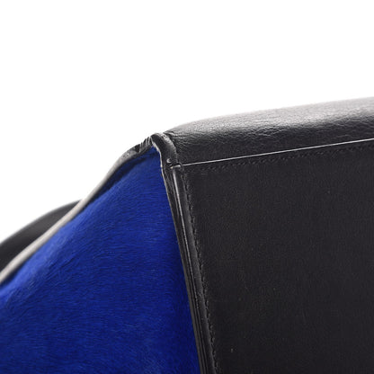 Celine Pony Hair Smooth Calfskin Tri-color Medium Trapeze Cobalt 14 of 17