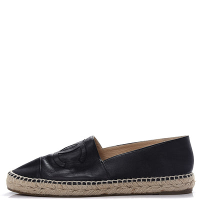 Chanel Lambskin CC Espadrilles 42 Black 1 of 11