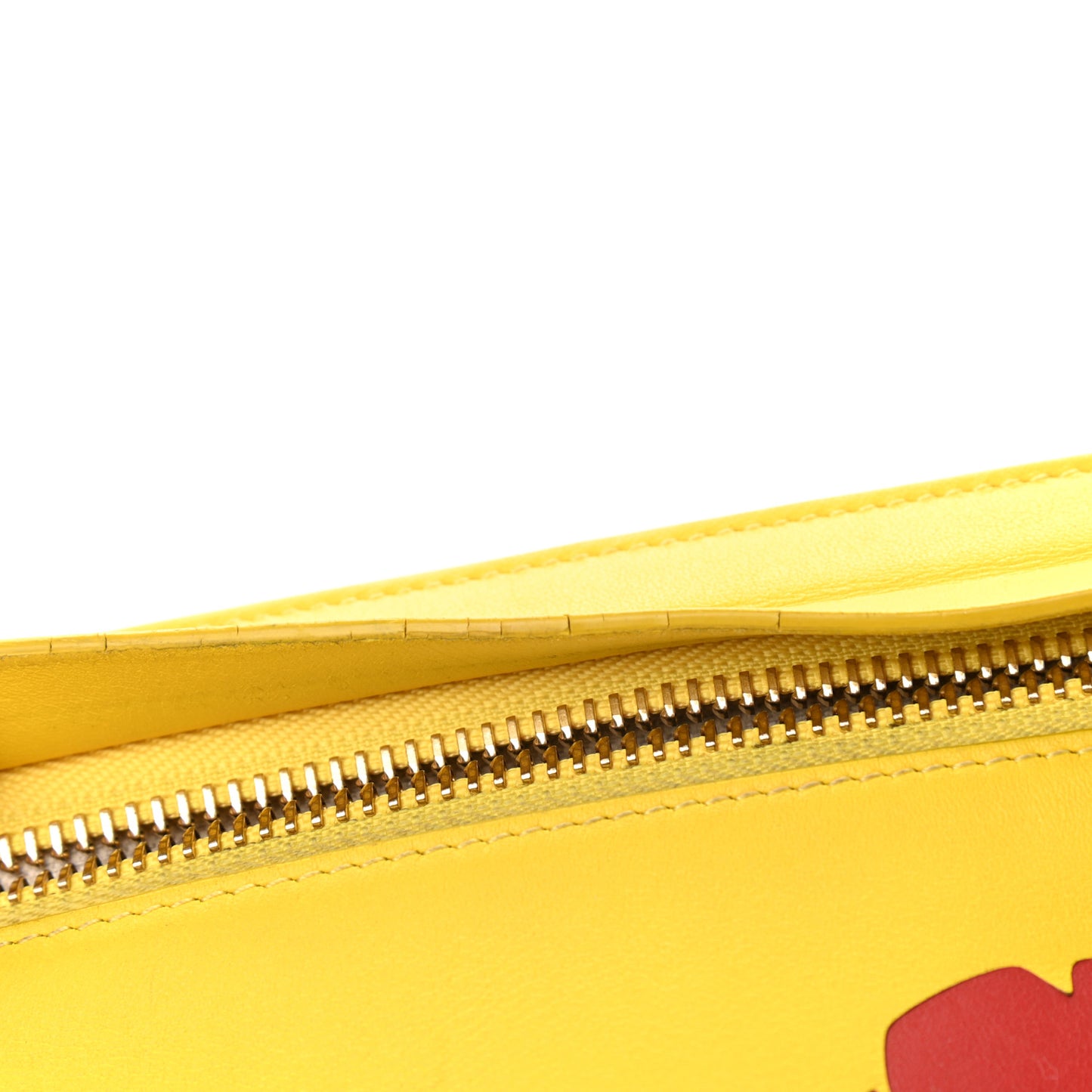 Calfskin Poppy Print Crossbody Bag Yellow