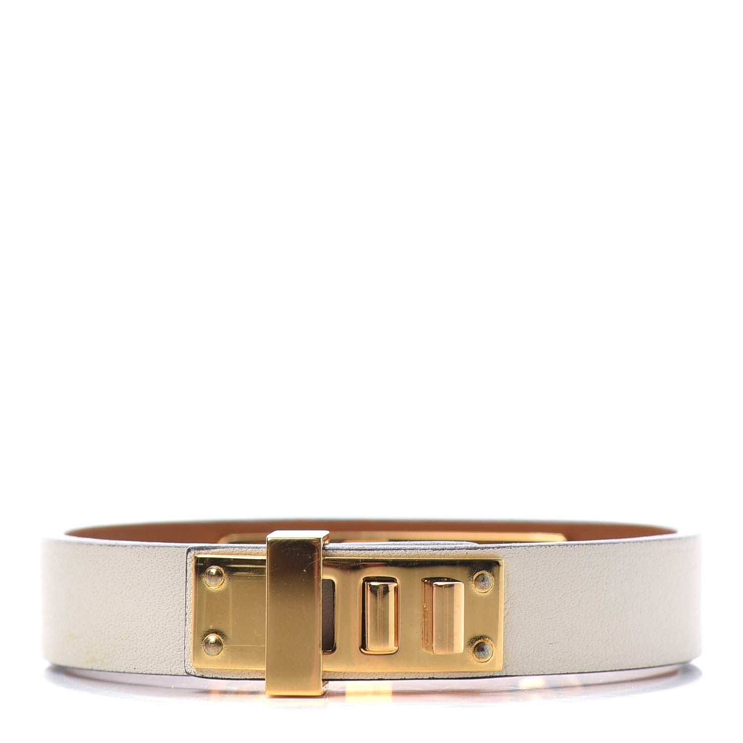 Hermes Swift Mini Dog Clous Carres Bracelet Craie 1 of 5