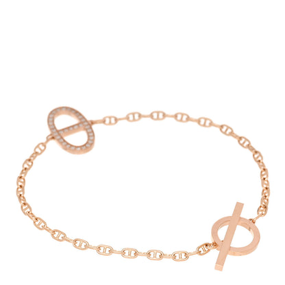 Hermes 18K Rose Gold Diamond Chaine D'Ancre Contour Bracelet SH 2 of 5