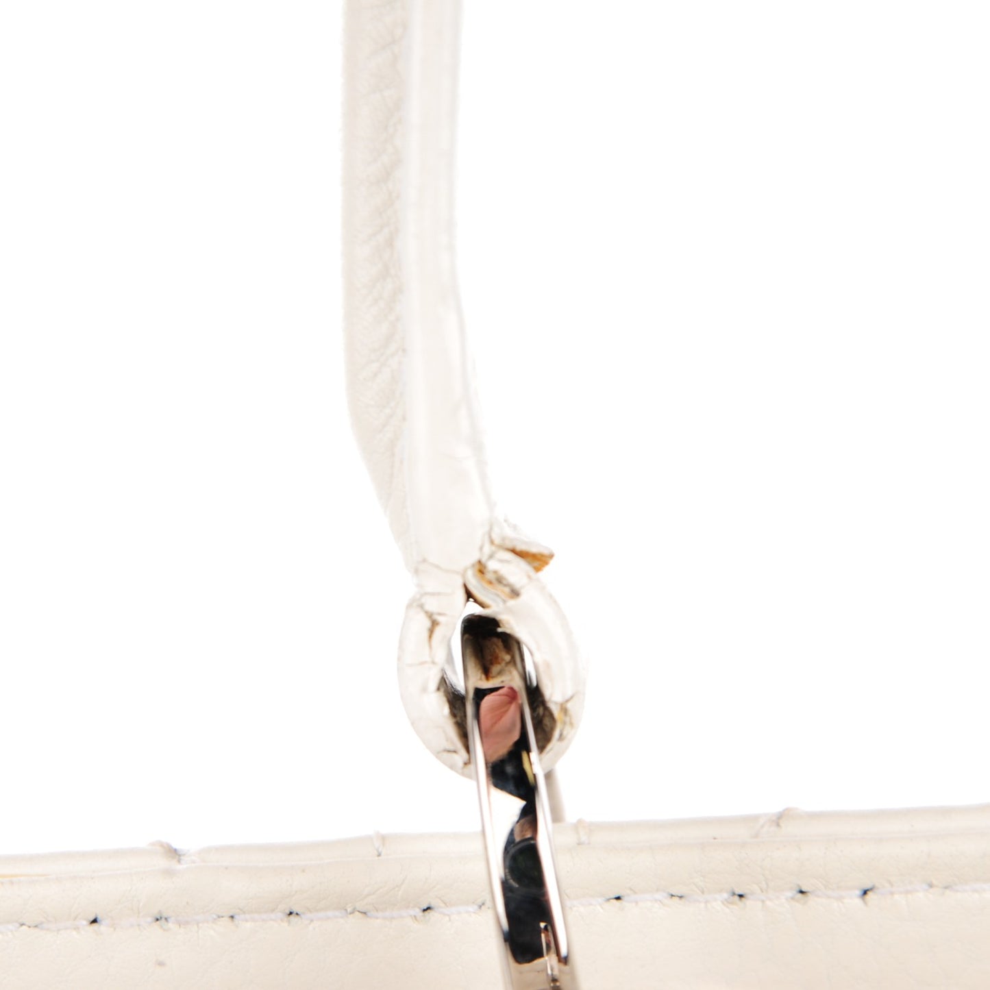 Calfskin Cannage Stitched East West Lady Dior White