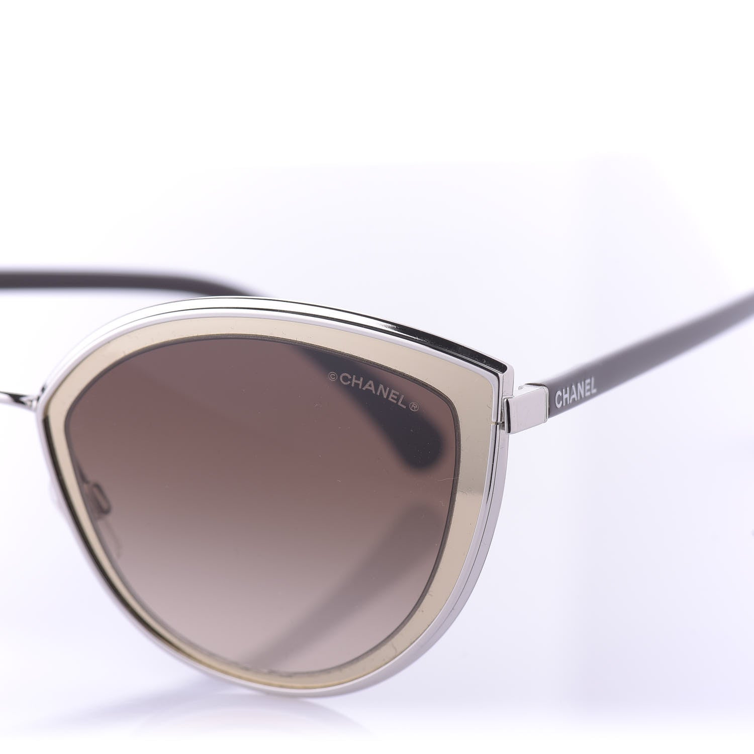Chanel Metal Cat Eye Sunglasses 4222 Gold 7 of 8