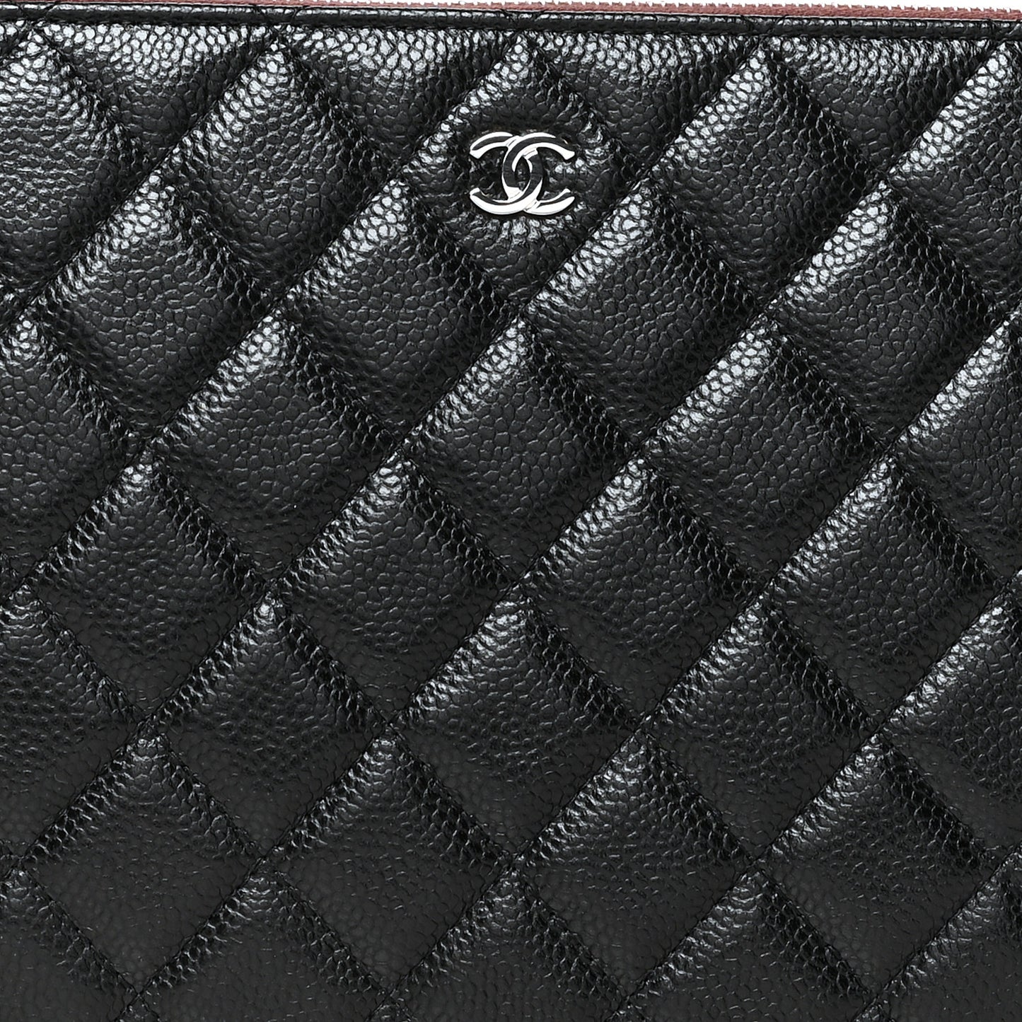 Caviar Quilted Cosmetic Case Black