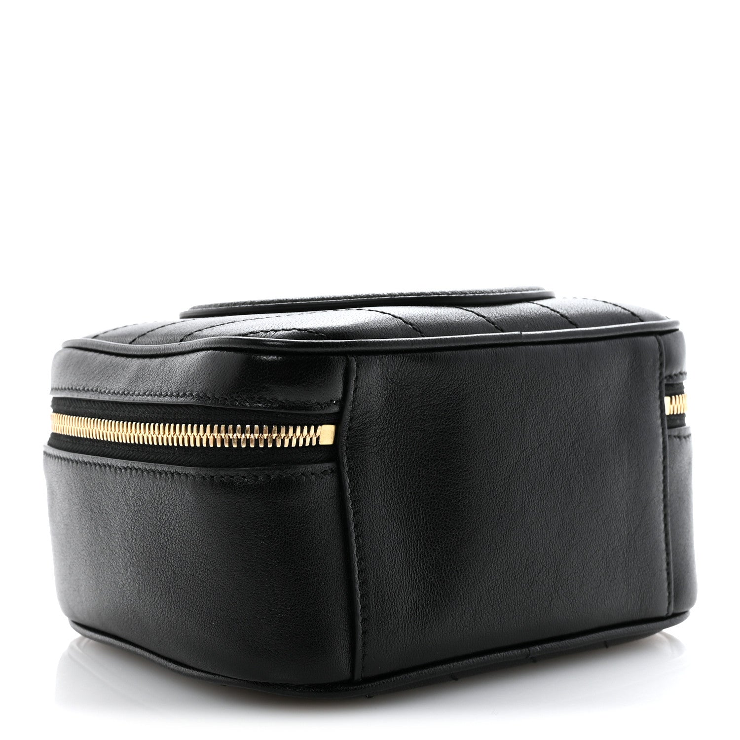 Gucci Sakai Be Green Calfskin Diagonal Stitched Blondie Top Handle Bag Black 4 of 11