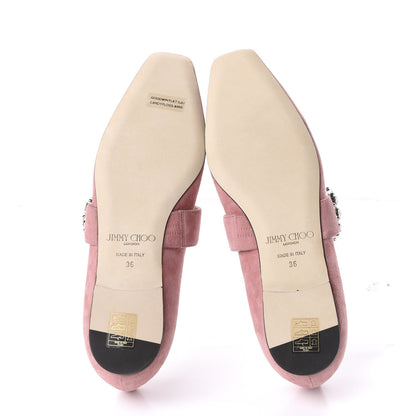 Jimmy Choo Suede Crystal Goodwin Ballerina Flats 36 Candyfloss 5 of 8
