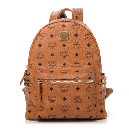 MCM Visetos Small Side Stud Stark Backpack Cognac 1 of 9