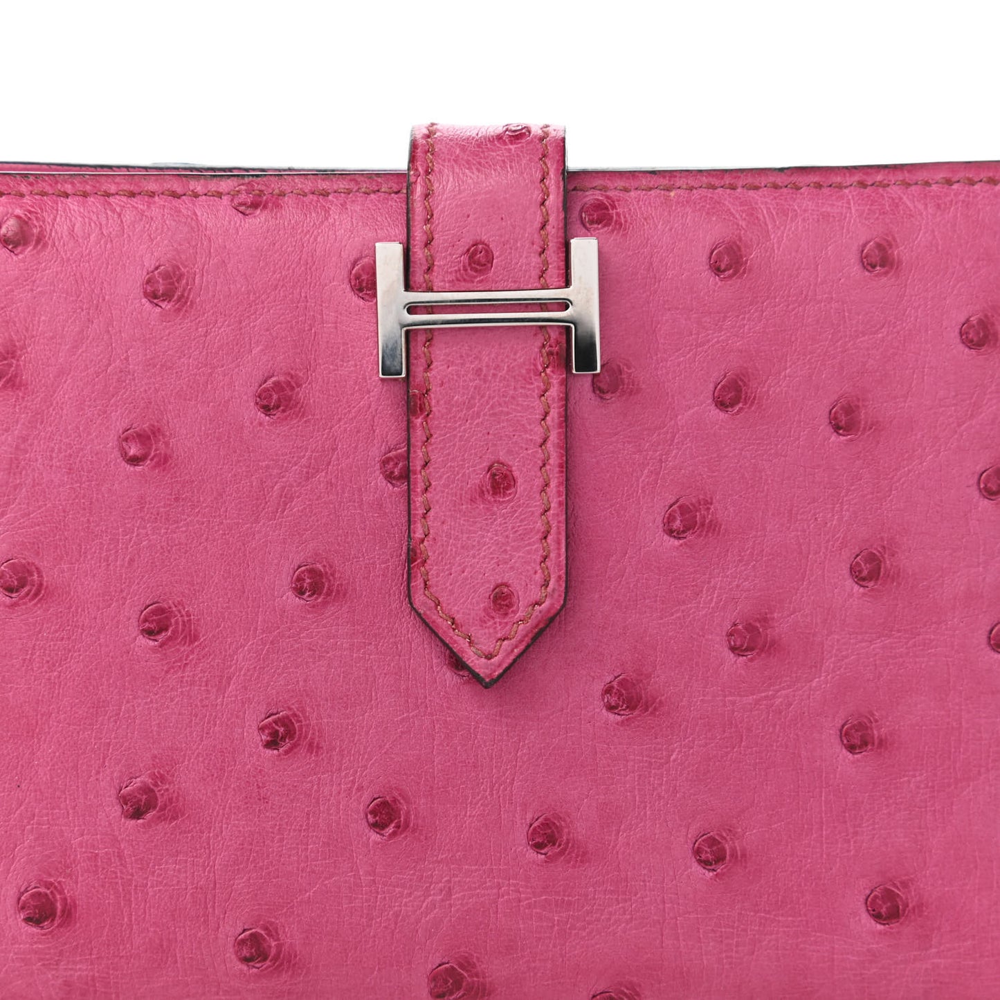 Ostrich Bearn Compact Wallet Fuchsia