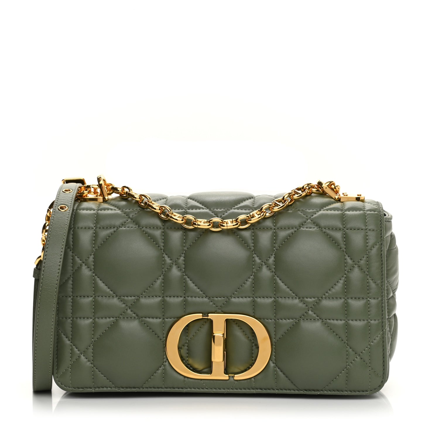 Lambskin Cannage Caro Bag Cedar Green