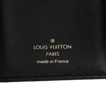Louis Vuitton Monogram Flower Lock Compact Wallet Black 6 of 7