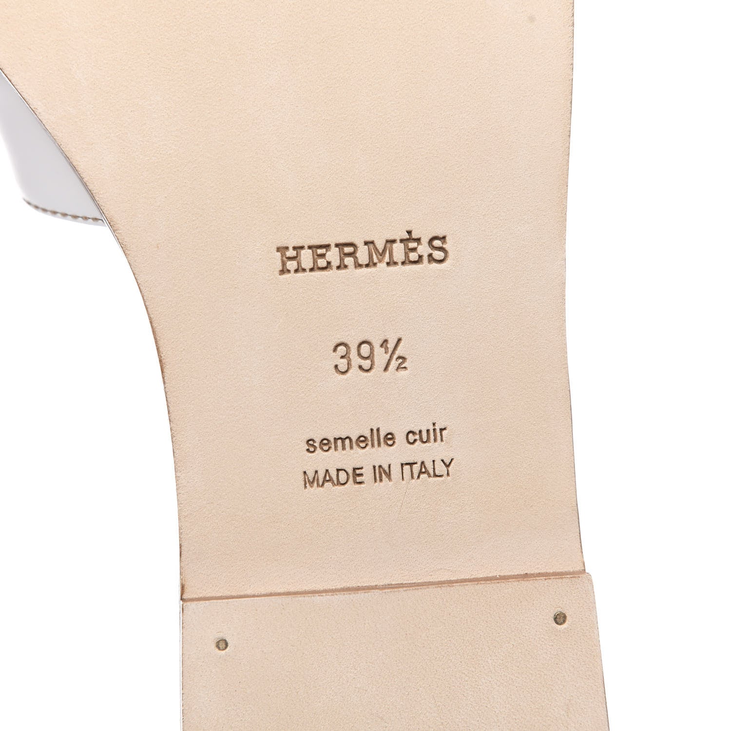 Hermes Box Calfskin Oran Sandals 39.5 White 7 of 9