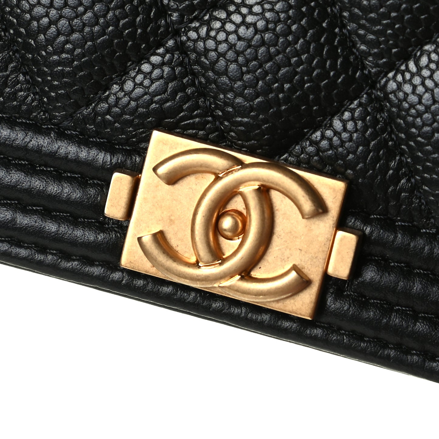 Caviar Quilted Boy Wallet On Chain WOC Black
